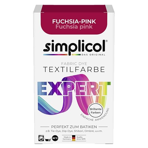 simplicol Textilfarbe expert Fuchsia-Pink| Perfekt zum Batiken und für kreative DIY-Projekte...