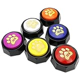 ANBILILA Recordable Talking Buttons, 30 Seconds Recording Dog Communication Buttons, Recordable Sound Buttons, Set of 6 Color buzzers, Pet Training Buzzers,Easy to Use, AAA Batteries Inside. (A9-N)
