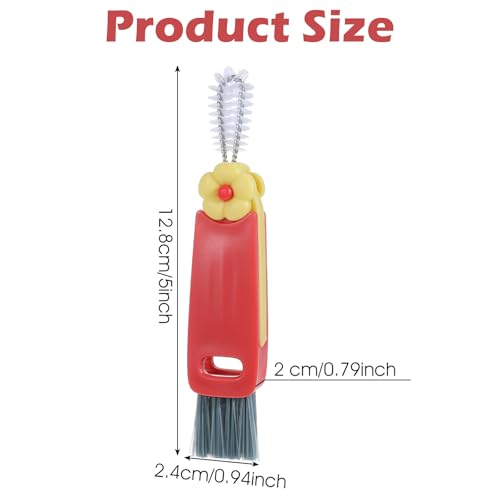 Image of 3 in 1 Cup Lid Cleaning Brush,Portable Cup Lid Cleaner 3 in 1 Multifunctional Crevice Cleaning Brush for Cuplid Bottle Gap Tight Spaces,3 Pcs