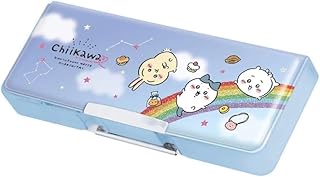 カミオジャパン ちいかわ 筆箱 両面開き うす型 スリム ペンケース コンパクト 大容量 210874 ブルー