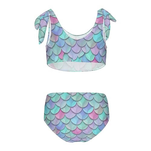 Image of Girls Swimsuit Two Piece Swimwear Bikini Set Pink Bow Softball Bathing Suit for 3-12T,