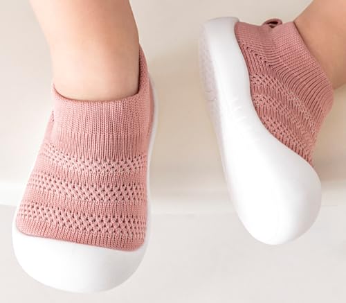 LLTMALL Baby First Walkers Shoes – Elastic Mesh Slip-On Sock Sneakers with Non-Slip Sole, Breathable Soft Sole for Infants Learning to Walk3