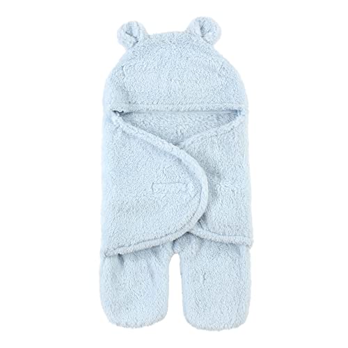 Image of Hudson Baby Unisex Baby Animal Sherpa Baby Outdoor Stroller Sack Wrap, Lt Blue, One Size