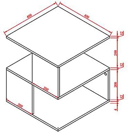 Creative Sofa Side Table Bedside Table End Side Coffee Table with Storage Shelf Living Room Bedroom Furniture(Black)