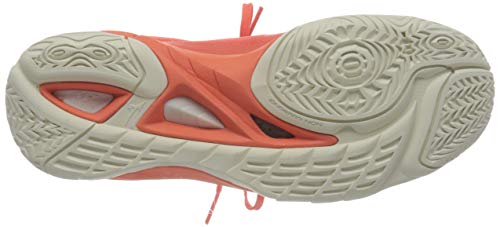 Mizuno Women\'s Wave Mirage 3 Handball Shoe, Livingcoral Snow White, 6.5