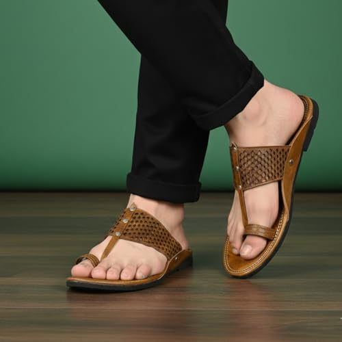 Image of Men's Ethnic Rajasthani Slippers | Embroidered Velvet Chappals | Comfortable Flat Sandals for Wedding, Festive & Daily Wear