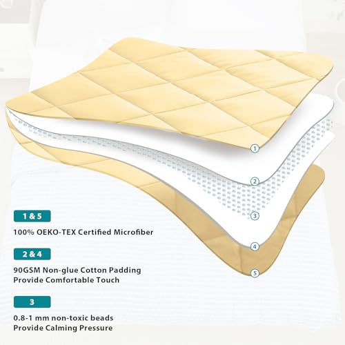 L'AGRATY Weighted Blanket - 60"x80" 15lbs Cooling Breathable Heavy Blanket Microfiber Material with Glass Beads for Adult All-Season Summer Fall Winter Soft Thick Comfort