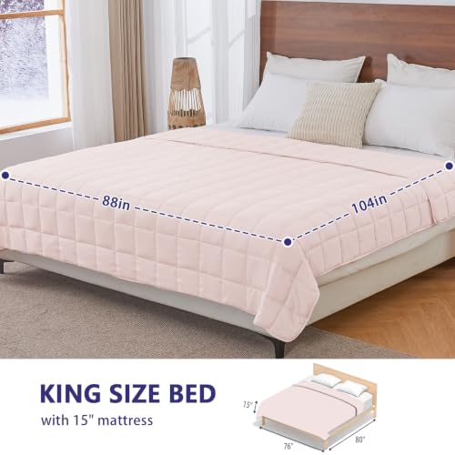 Image of yescool King Size Weighted Blanket for Adults 30lbs, 88 inch x 104 inch, Pink