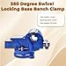 kimllier 5 Inch Heavy Duty Bench Vise with Anvil 360 Degree Swivel Locking Base Bench Clamp, Fit for Clamping Fixing Equipment Home or Industrial