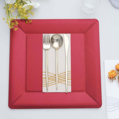 Platos cuadrados burgundy 13 pulg x 10 efavormart miniatura 2