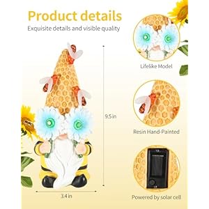 Istatuegardengnomesoutdoorclearancewithsolarbeelights95resinfigurinehoneycombsunflowerspringsummerdecorationforhomegardendecorlawnornamentsmrbeegnome Urban Country Home Decor Istatue garden gnomes outdoor clearance with solar bee lights 95 resin figurine honeycomb sunflower spring summer decoration for home garden decor lawn ornaments mr bee gnome urban country home decor