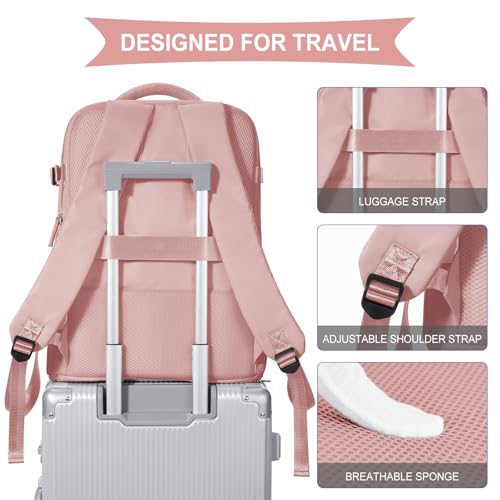 Image of coowoz Large Travel Backpack For Women Men,Carry On Backpack Flight Approved,Hiking Backpack Waterproof Outdoor Sports Rucksack Casual Daypack Fit 15.6 Inch Laptop Shoes Compartment