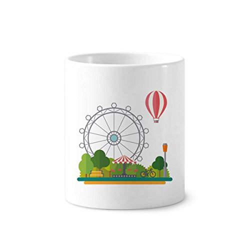 Gobelet Grande Roue en céramique blanche pour stylos et brosses à dents au bureau ou à la maison