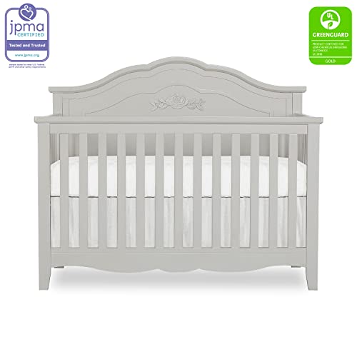 Sweetpea Baby Tiana 4-In-1 Convertible Crib In Akoya Grey Pearl, Baby Crib With Slats, Greenguard Gold Certified, Easy Assembly, Sustainable New Zealand Pinewood #TOP1