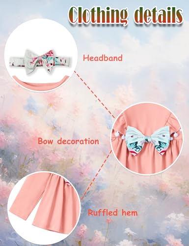 Image of mksodopy Toddler Girl Clothes Girl Fall Winter outfits Cotton Long Sleeves Ruffle Top Pants Little Girl Clothing Set