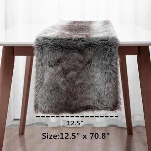 E-FirstFeeling Faux Fur Table Runner Plush Christmas Table Runner Fluffy Table Runner for Home Dining Table Decorations Dresser Runner Christmas Holiday Party Decorations by E-FirstFeeling - Image 4
