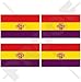Espagne 2 nd espagnol République State Drapeau 5,1 cm (50 mm) bumper-helmet en vinyle autocollants, Stickers x4