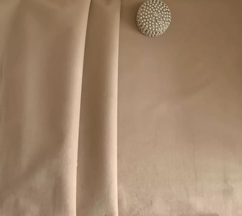 Velveton Velvet Fabric Upholstery Soft Material Cushion Throw Curtain Craft (Beige, Metre) — image 1