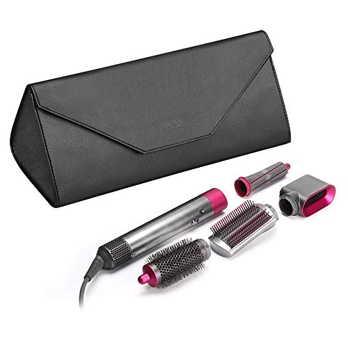 BUBM Bolsa de almacenamiento de viaje portátil de cuero de PU para Dyson Airwrap Styler (Negro)