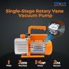 Bomba de vacío Elitech HVAC, 3 CFM de una etapa de paletas rotativas, NVP-3 | Motor de 1/4 HP, vacío máximo de 2 Pa, carcasa de aleación de aluminio, ventana de nivel de aceite, protección contra sobrecarga, puertos de 1/4" y 3/8" 4