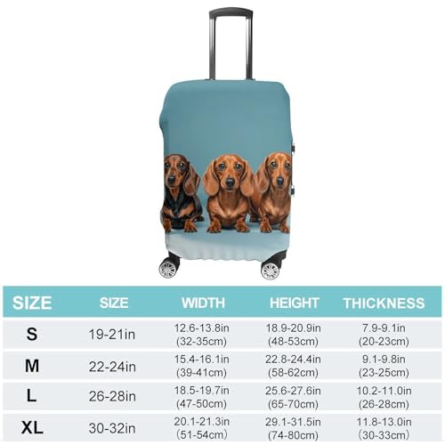 Carry on Luggage Cover Three Dachshunds Suitcase Covers for Luggages Tsa Approved Travel Luggage Sleeve Protector Elastic Suitcase Protector Anti-Scratch Washable Fits 19-30 Inch Case -XL2