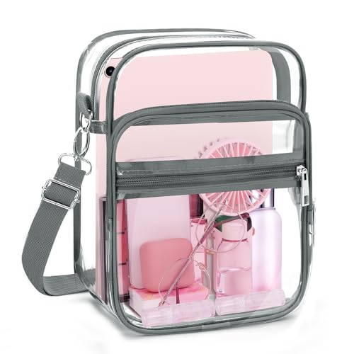 Image of Blvornl Clear Crossbody Bag with Adjustable Shoulder Strap, Stadium Approved PVC Purse Bag, Messenger Bag