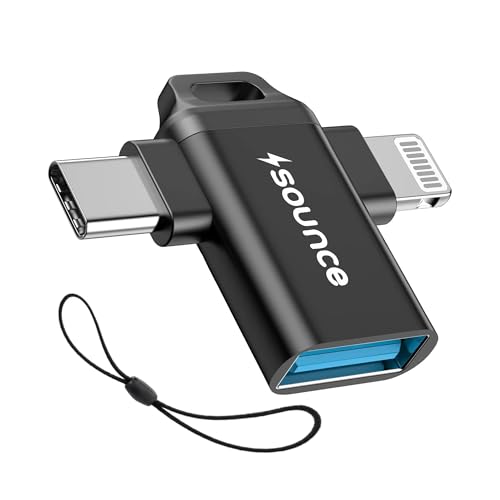 Image of Sounce USB 3.0 to Lightning Adapter Connector - Female to Male High-Speed Data Transfer Converter, OTG Cable for Multi-Device Sync & Charging