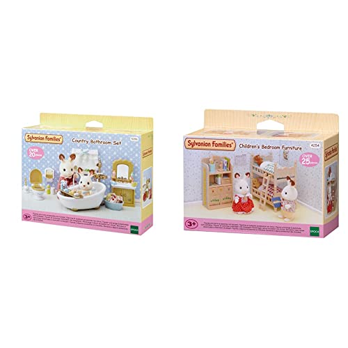Sylvanian Families - Le Village - Le Mobilier Chambre Enfants - 4254 - Meubles et Accessoires Poupée - Mini Poupées & Le Village - Le Set Salle de Bains - 5286 - Meubles et Accessoires Poupée