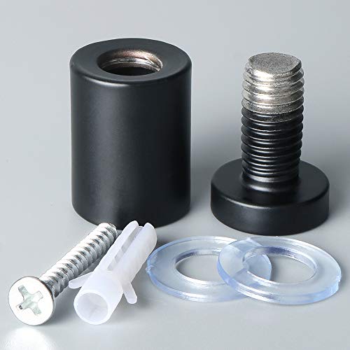 MOOCHE 4 Stück Edelstahl Glas Standoff-Schrauben, 20mm Werbung Nagel für Acryl Bild Frame Zeichen hängen, Wandmontage, mattschwarz