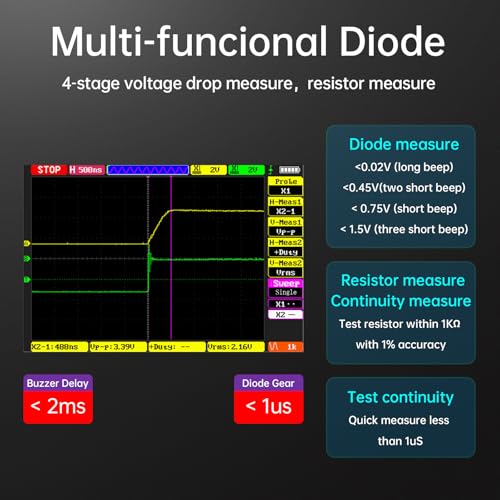 Image of DM40A /B /C Digital Multimeter 59999 Counts, 4.5-Digit Rechargeable 3 in 1 Handheld Oscilloscope Multimeter Signal Generator,50M Sample Rate, Diode Test Automotive Tools (DM40C)