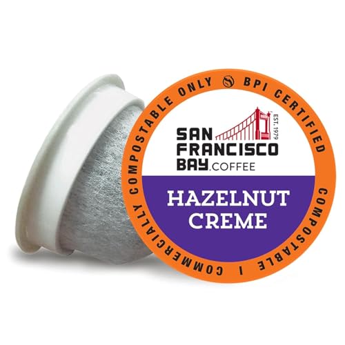 Image of San Francisco Bay Compostable Coffee Pods - Hazelnut Creme (12 Ct) K Cup Compatible including Keurig 2.0, Flavored, Medium Roast