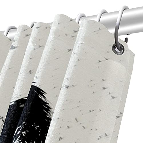 Rideau de douche Panda Beige 183 cm étanche et lavable avec œillets - 6