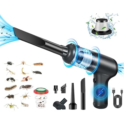 Jahy2Tech Upgraded Bug Vacuum & Handheld Vacuum Cordless with 9000PA, High Power Portable Bug Catcher Small Spider Catcher Use for Home Office Car RV Insect Traps Catcher and Release with Insect Cage Cover