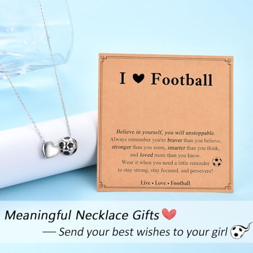 Regalos para hija adolescente con collar de fútbol de plata 2