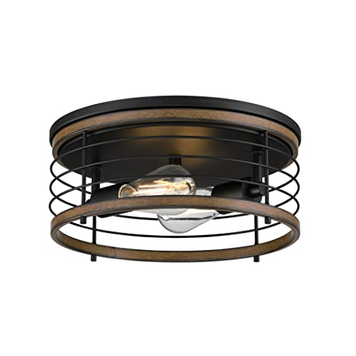 Luminaire suspendu Westinghouse 6125040 bois et noir mat style industriel vintage