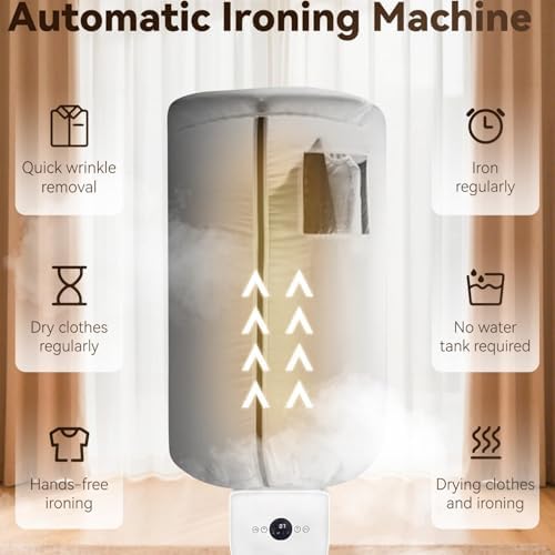 2-in-1 Portable Electric Clothes Dryer & Steam Iron, Hands-Free Inflatable Shirt Steamer with Temperature Control, 360° Drying for Effortless Wrinkle Removal