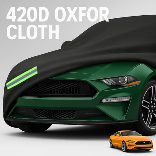 Mustang Autoabdeckung, für Mustang (1965-1973/1994-2023), 420D Oxford-Gewebe, UV-beständig und 100% Wasserdicht, Auto Abdeckplane, Car Cover, Autoabdeckung Outdoor, Mustang Car Cover