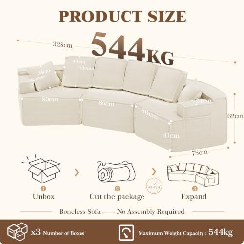 Sofá de 3 plazas tapizado convertible en cama modular con almacenamiento 3
