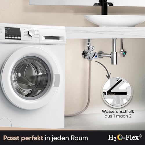 H2O-Flex® Kombi-Eckventil 1/2 Wandanschluss Geräteventil mit Schlauchverschraubung und Rückflussverhinderer