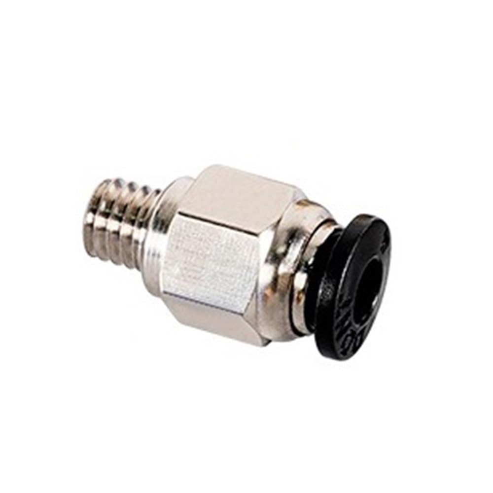 Pneumatic Quick Fitting 10pcs 3D Printers PTFE Tube Connectors, Pneumatic B0WDEN Coupler Fittings, PC4-M6 Quick Jointer for 3D Printer Accessory(Black)