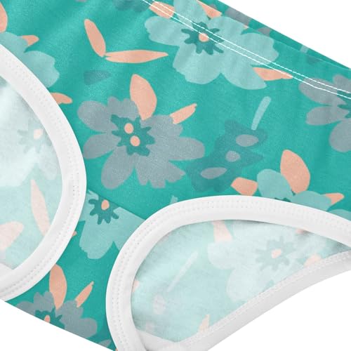 Cotton Girls Underwear Toddlers Gray Green Flowers Cute Panties Girl Fun Briefs Underpants 2t4