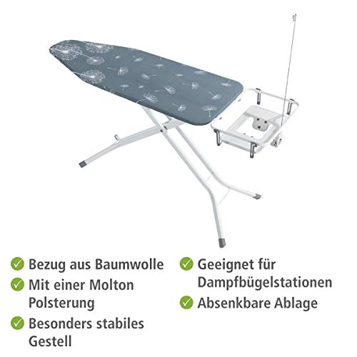 WENKO Bügeltisch Professional, extra breites Bügelbrett mit großer, absenkbarer Ablage für die...