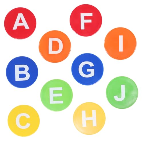 SUPVOX 9pcs Alphabet Logo Plates Soccer Training Mat Football Training Tools 23cm Discs Sports Game Supplies