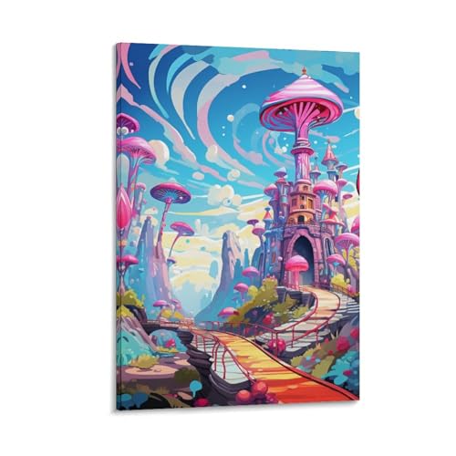 Peinture sur toile pays des merveilles décoration murale 30x45cm pour salon