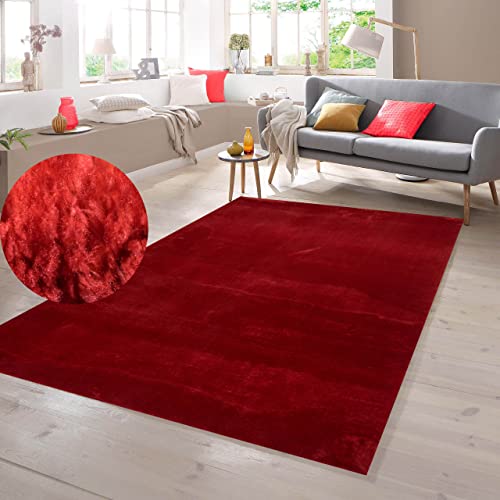 Teppich Shaggy Flokati in rot Größe 160 x 230 cm
