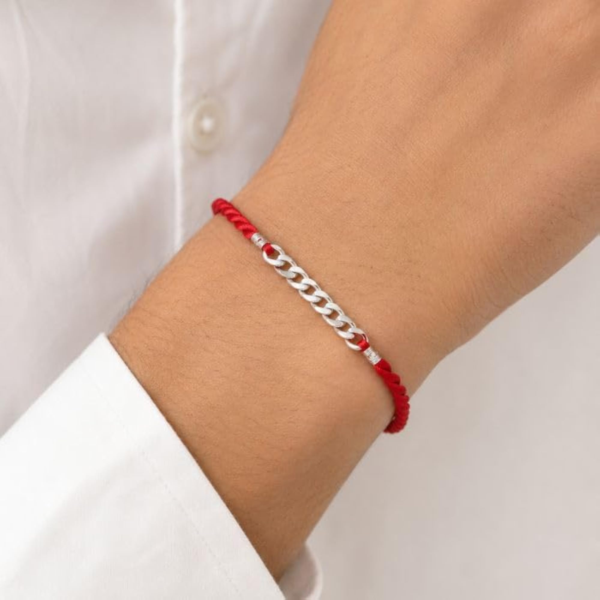 925 Sterling Silver Rakhi for Brother, Silver Chain Bracelet