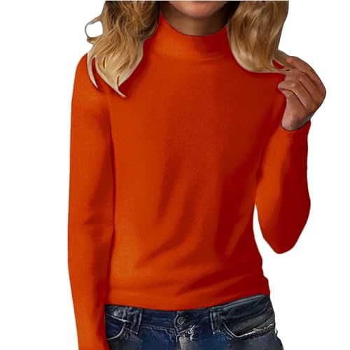 Camiseta térmica de manga larga para mujer, corte ajustado, con cuello alto, camiseta interior elástica, básica, cuello alto, manga larga, elegante, cuello alto, monocolor, ropa interior térmica, uso