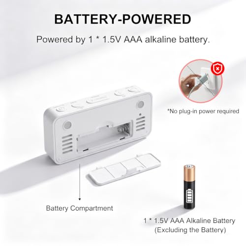Mini Travel Alarm Clock Battery Operated with Magnetic Attraction - Image 5