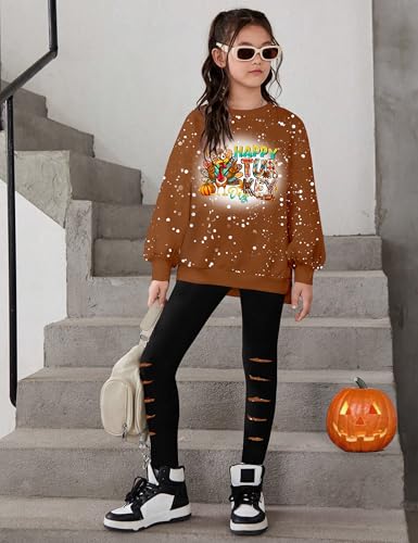 Image of Girls Clothes, Girls Outfits Tie Dye Sweatshirt Tops and Leggings Sweatpants 2 Piece Fall Winter Clothes Set 6-16T