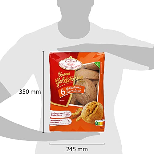 Conditorei Coppenrath & Wiese Unsere Goldstücke, Mehrkorn-Brötchen, 6 x 50g (Tiefgefroren)